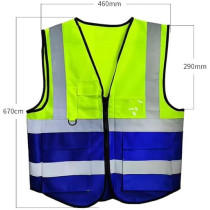Yu Well Reflective Safety Vests High Visibility Breathable Day Night Warning Jacket With Zipper And 5 Pockets For Construction, Traffic, Cycling Safety