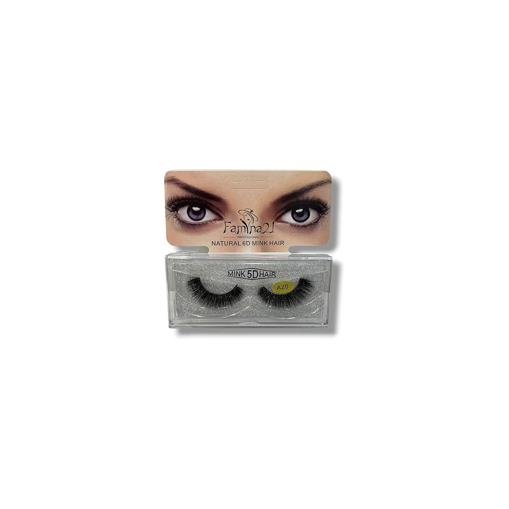 Famina21 Professional Natural 5D 6D Mink Hair Eyelashes A20