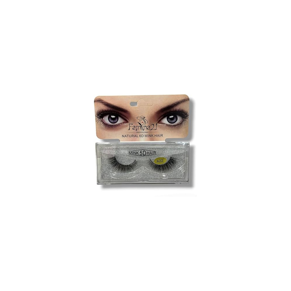 Famina21 Professional Natural 5D 6D Mink Hair Eyelashes A22