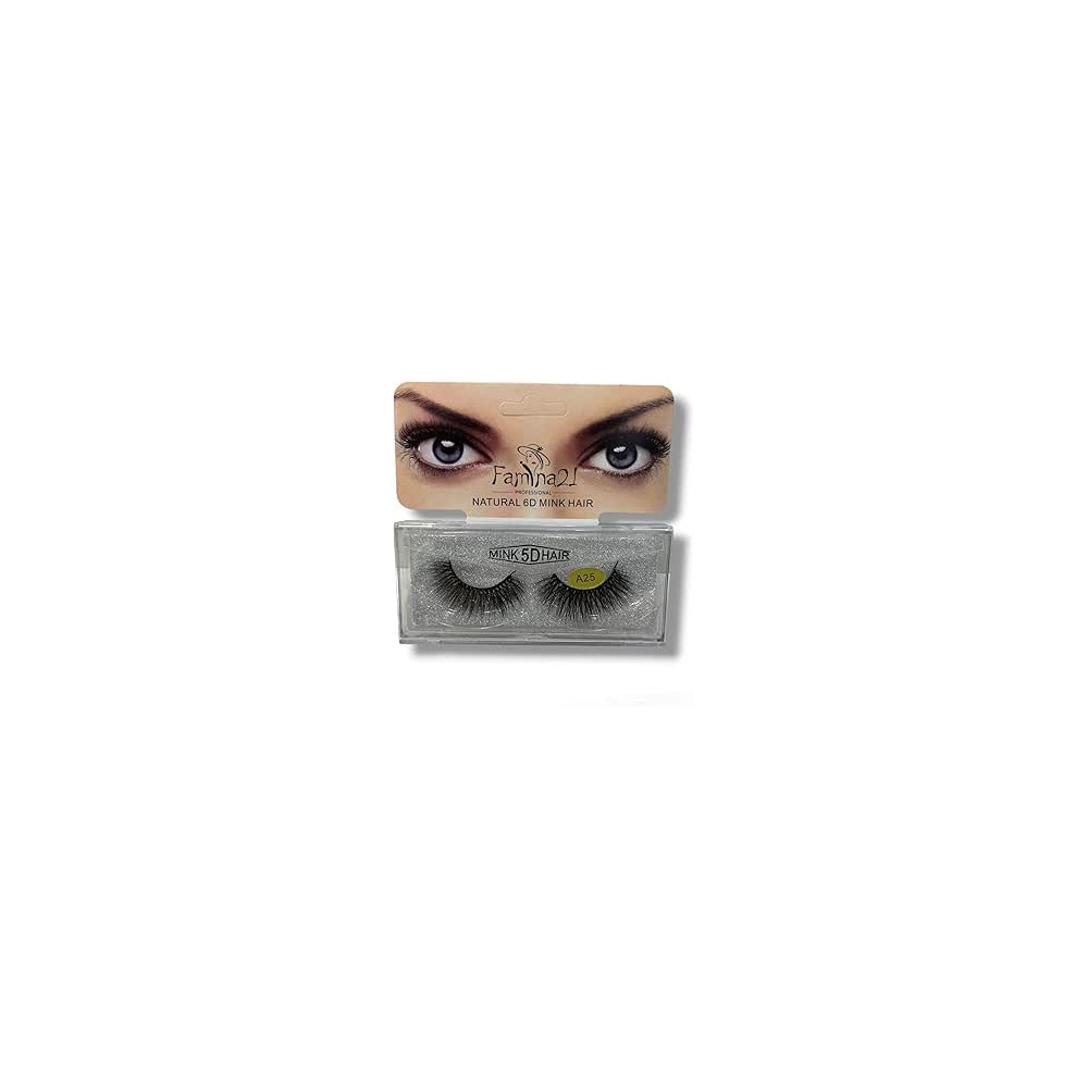 Famina21 Professional Natural 5D 6D Mink Hair Eyelashes A25