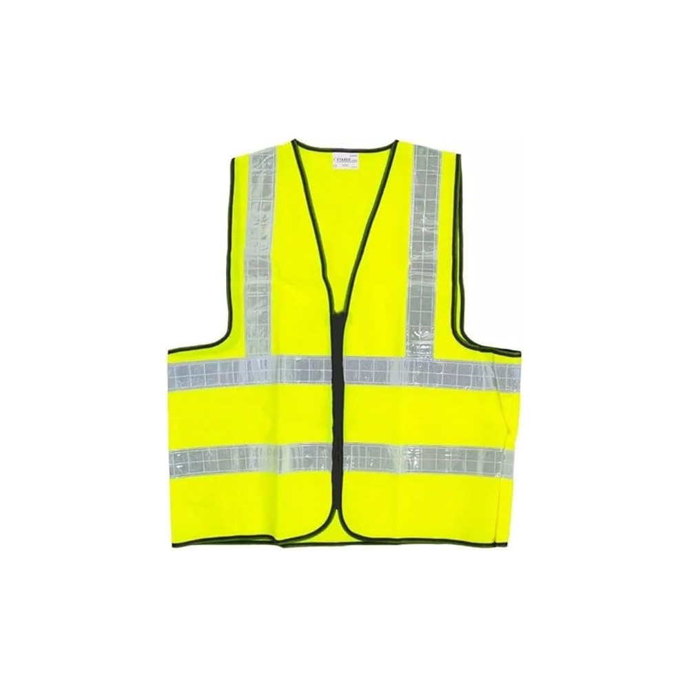 Yu Well Reflective Safety Vests High Visibility Breathable Day Night Warning Jacket With Zipper And 5 Pockets For Construction, Traffic, Cycling Safety, Yellow, Pack Of 2