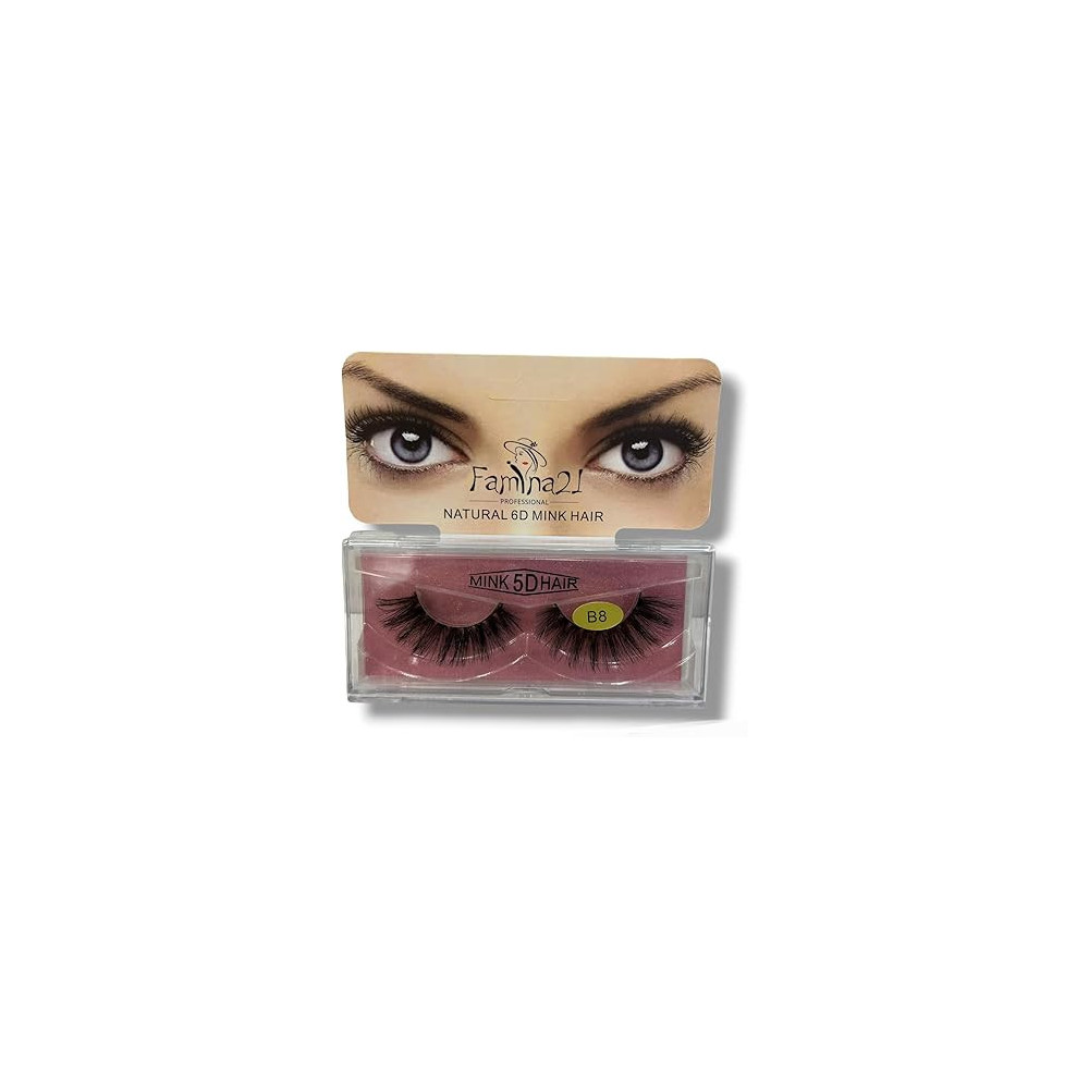 Famina21 Professional Natural 5D 6D Mink Hair Eyelashes B8