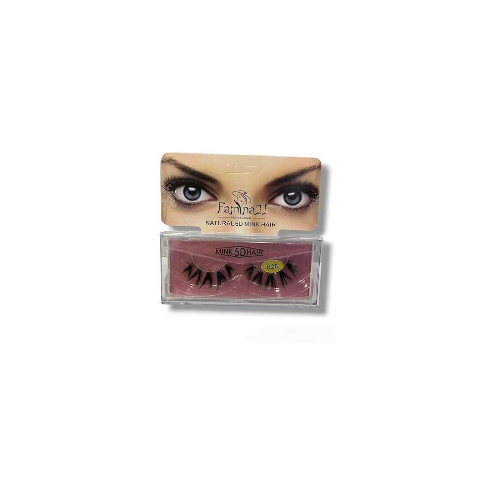 Famina21 Professional Natural 5D 6D Mink Hair Eyelashes B28