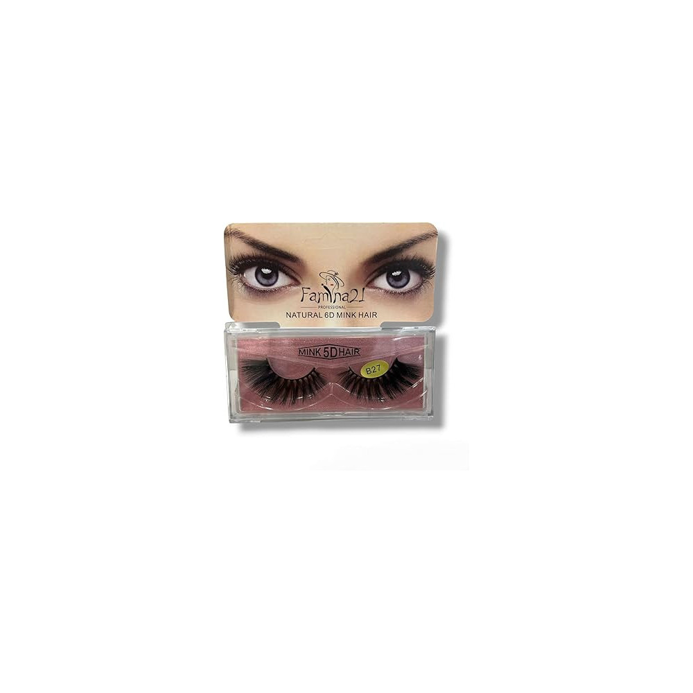 Famina21 Professional Natural 5D 6D Mink Hair Eyelashes B27