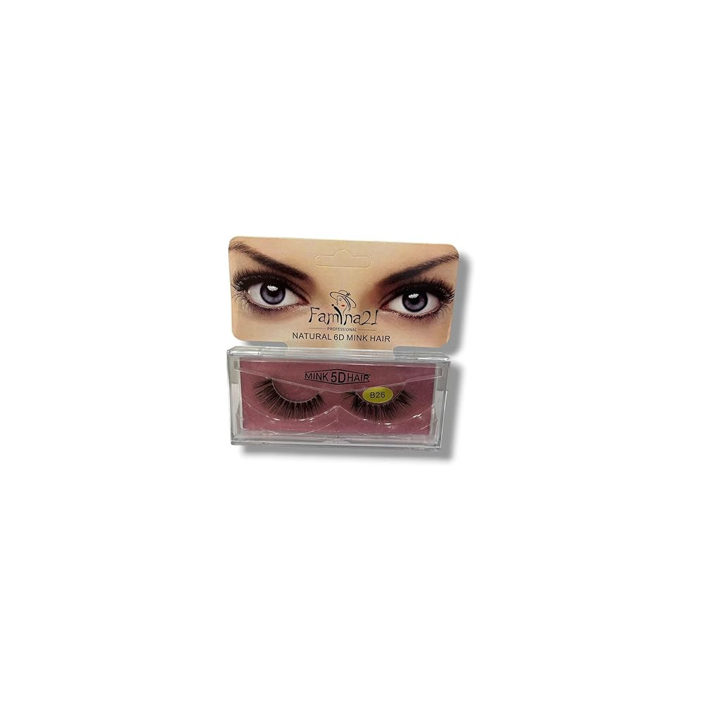 Famina21 Professional Natural 5D 6D Mink Hair Eyelashes B26
