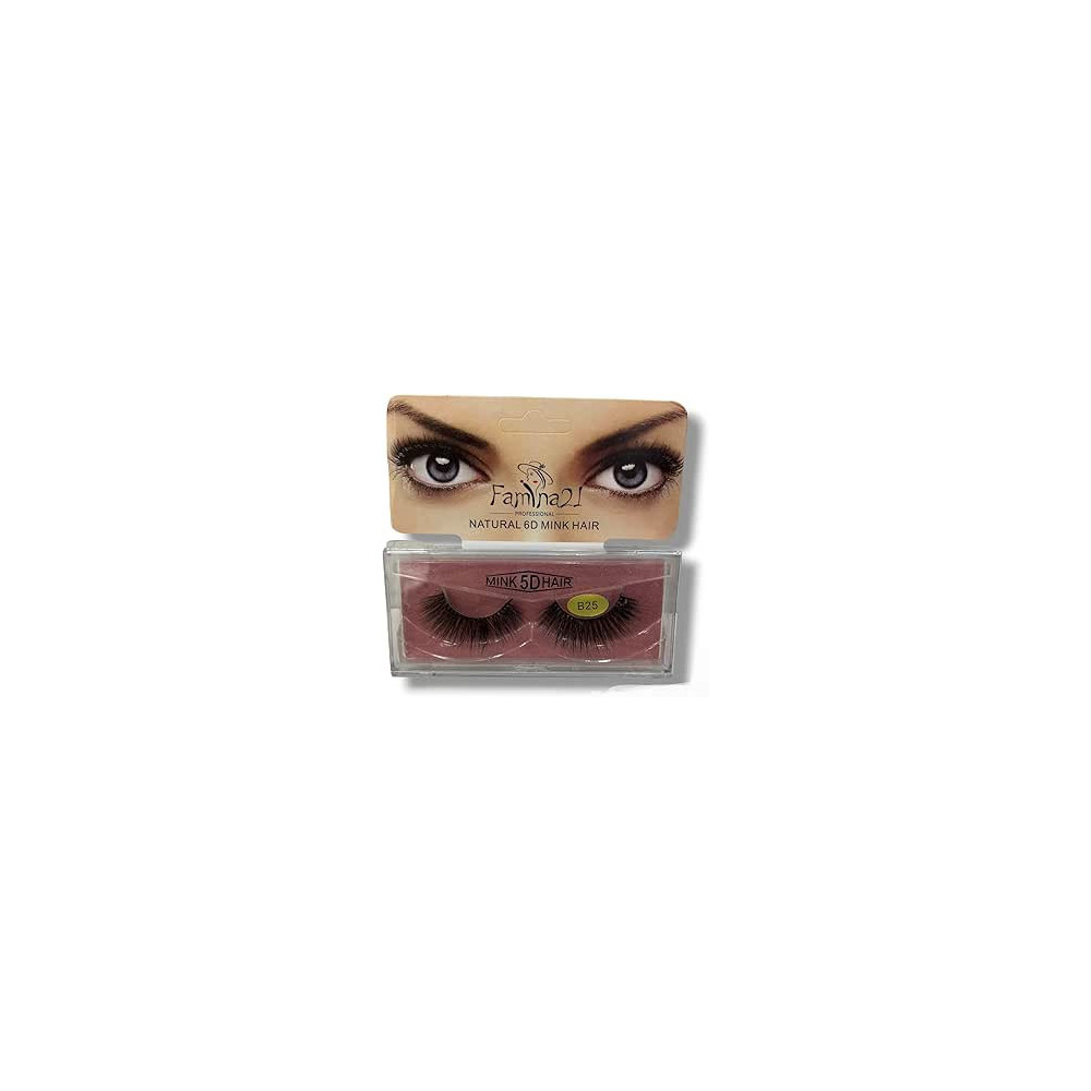 Famina21 Professional Natural 5D 6D Mink Hair Eyelashes B25