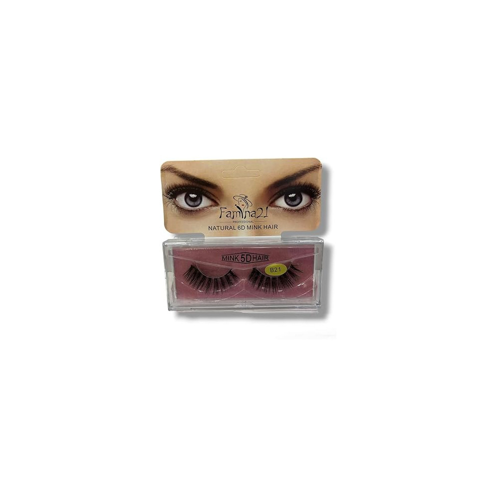 Famina21 Professional Natural 5D 6D Mink Hair Eyelashes B21