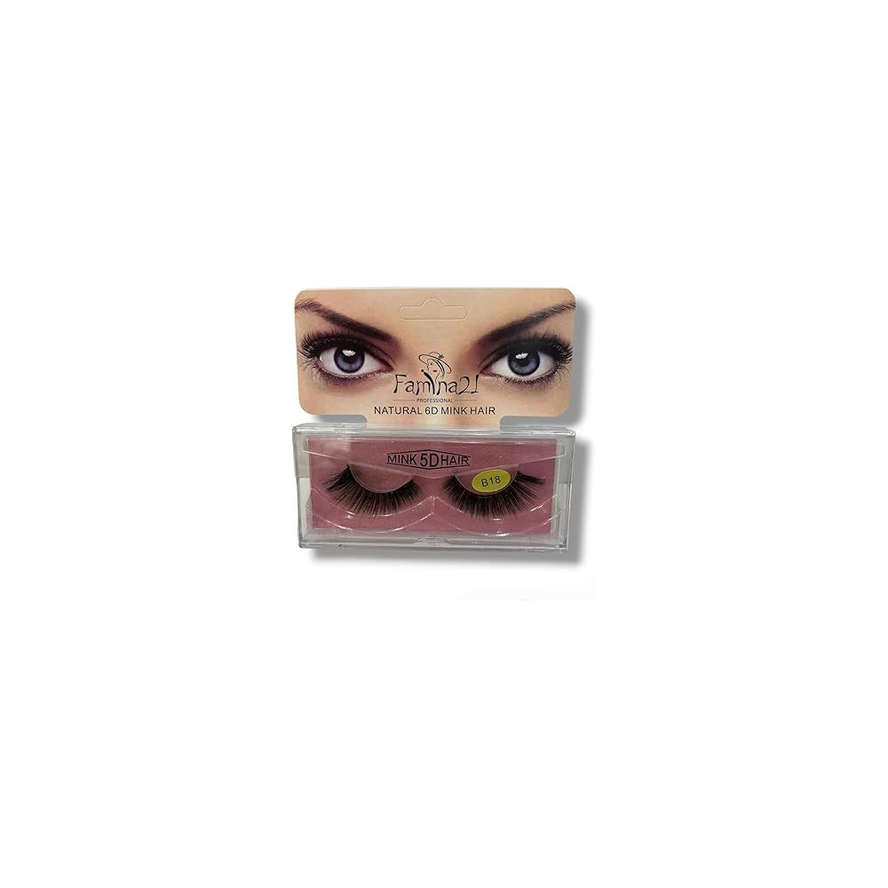 Famina21 Professional Natural 5D 6D Mink Hair Eyelashes B18