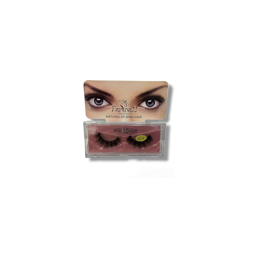 Famina21 Professional Natural 5D 6D Mink Hair Eyelashes B14