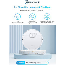 ECOVACS Robot Vacuum Cleaner and Mop DEEBOT N8, Powerful 2300Pa Suction, Advanced Laser-Based LiDAR Navigation, Multi-Floor Mapping, Up to 110 Minutes Runtime(1 Year Warranty)