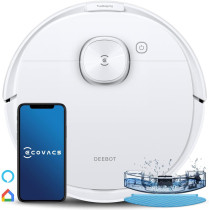 ECOVACS Robot Vacuum Cleaner and Mop DEEBOT N8, Powerful 2300Pa Suction, Advanced Laser-Based LiDAR Navigation, Multi-Floor Mapping, Up to 110 Minutes Runtime(1 Year Warranty)