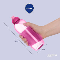 Sistema Twist 'n' Sip Squeeze Kids Water Bottle With Leakproof, 460ml