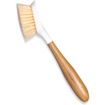 Full Circle Be Good Kitchen Dish Brush With Bamboo Handle, White