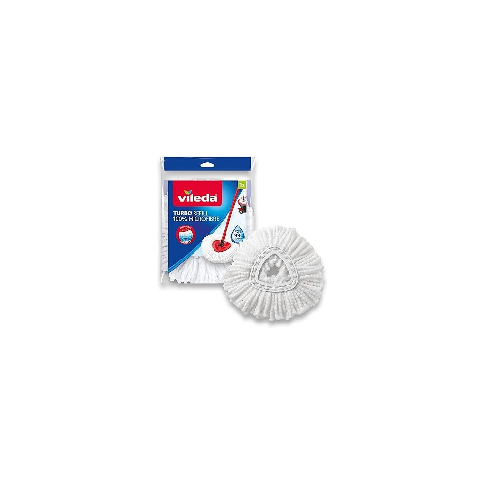 Vileda Easy Wring And Clean Spin Microfibre Floor Mop Turbo Refill, White