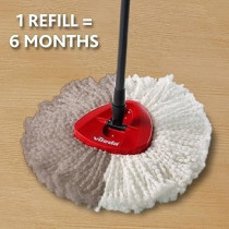 Vileda Easy Wring And Clean Spin Microfibre Floor Mop Turbo Refill, White
