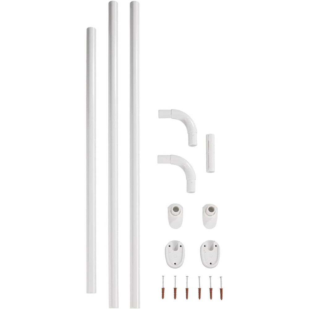 Wenko Extra Strong Universal Aluminium Shower Rail Holder Easy Installation For Home Bathroom, White