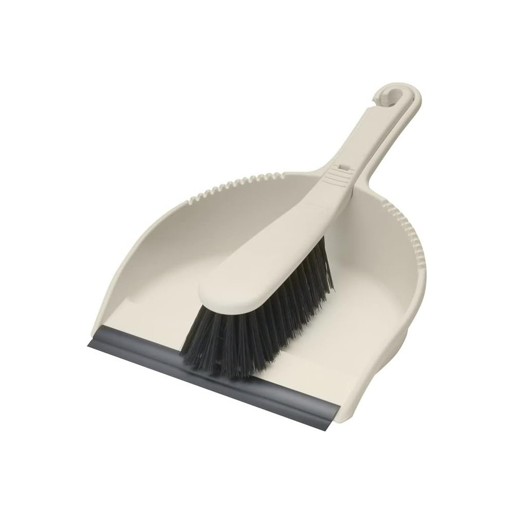 Addis Dustpan And Soft Brush Set, Linen Cream