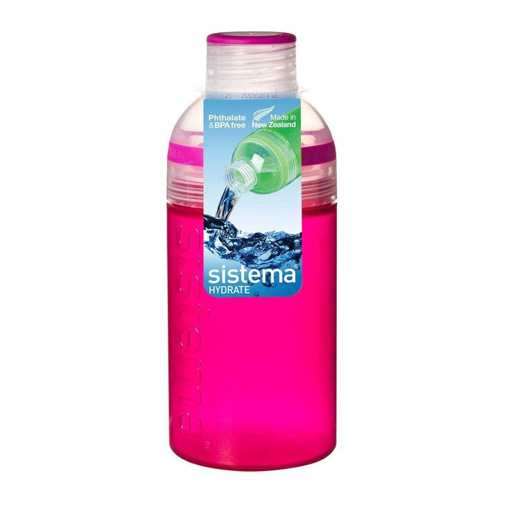 Sistema Trio Bottle Leakproof 480ml, Pink