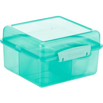 Sistema Cube Lunch Box Compartments With Yogurt Jar 2L, Green