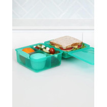 Sistema Cube Lunch Box Compartments With Yogurt Jar 2L, Green
