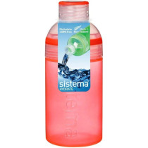 Sistema Trio Bottle Portable With Screw Top Lid With Dishwasher And Microwave Safe 480ml, Orange