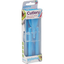 Sistema To Go Freezer Safe Cutlery Set, Blue