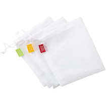 Addis Reusable Shopping Storage Net Bags, Set Of 3, White