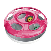 Georplast UFO Interactive Cat Toy With 2 Plastic Balls, Pink