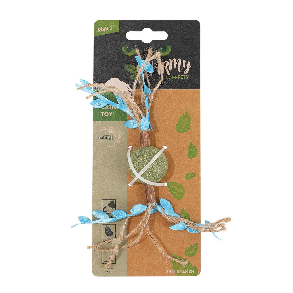 M-Pets Charmy Branch Catnip Cat Toy Lightweight, Blue