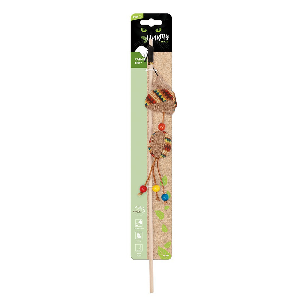 M-Pets Charmy Cone Catnip Cat Toy Lightweight, Beige