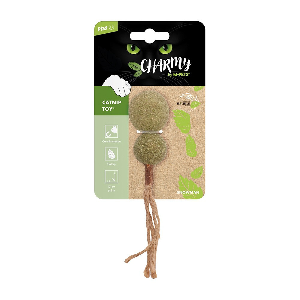 M-Pets Charmy Snowman Catnip Cat Toy Lightweight, Beige