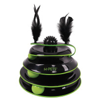 M-Pets Play Tower Castle Cat Toy With Ball, Black/Green