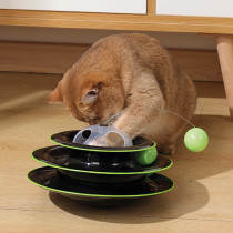 M-Pets Play Tower Drone Cat Toy With Ball, Black/Green