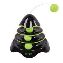 M-Pets Play Tower Rocket Cat Toy With Ball, Black/Green