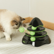 M-Pets Play Tower Rocket Cat Toy With Ball, Black/Green