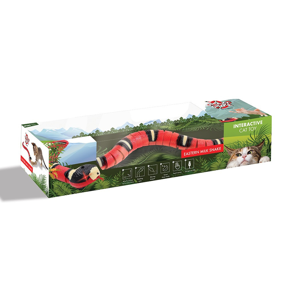 M-Pets Sneaky Snake Cat Toy Lightweight, Red
