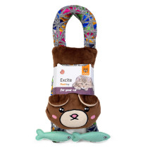 FOFOS Meow Door Hanger Bear Cat Toy Lightweight, Brown