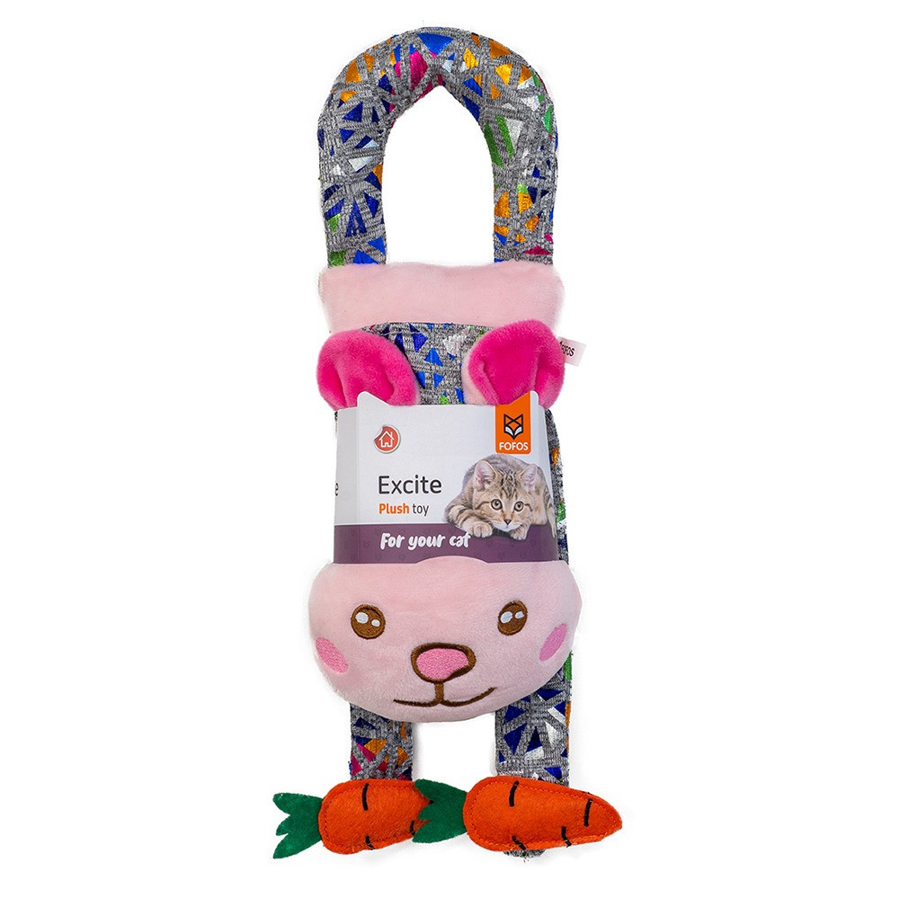 FOFOS Meow Door Hanger Rabbit Cat Toy Lightweight, Pink