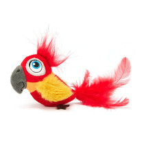 FOFOS Sound Chip Parrot with Catnip Balls Cat Toy, Red