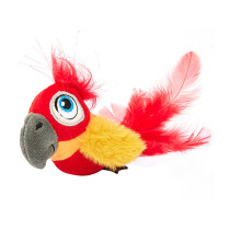 FOFOS Sound Chip Parrot with Catnip Balls Cat Toy, Red