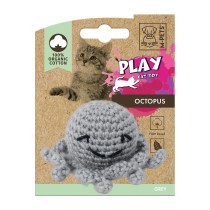 M-Pets Octopus Organic Cotton Cat Toy Soft, Grey