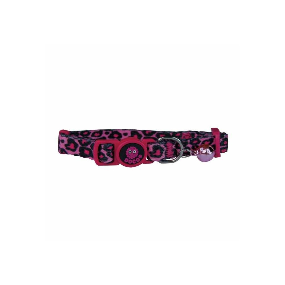Doco Loco Cat Collar Pattern Printed Texture, Pink Leopard