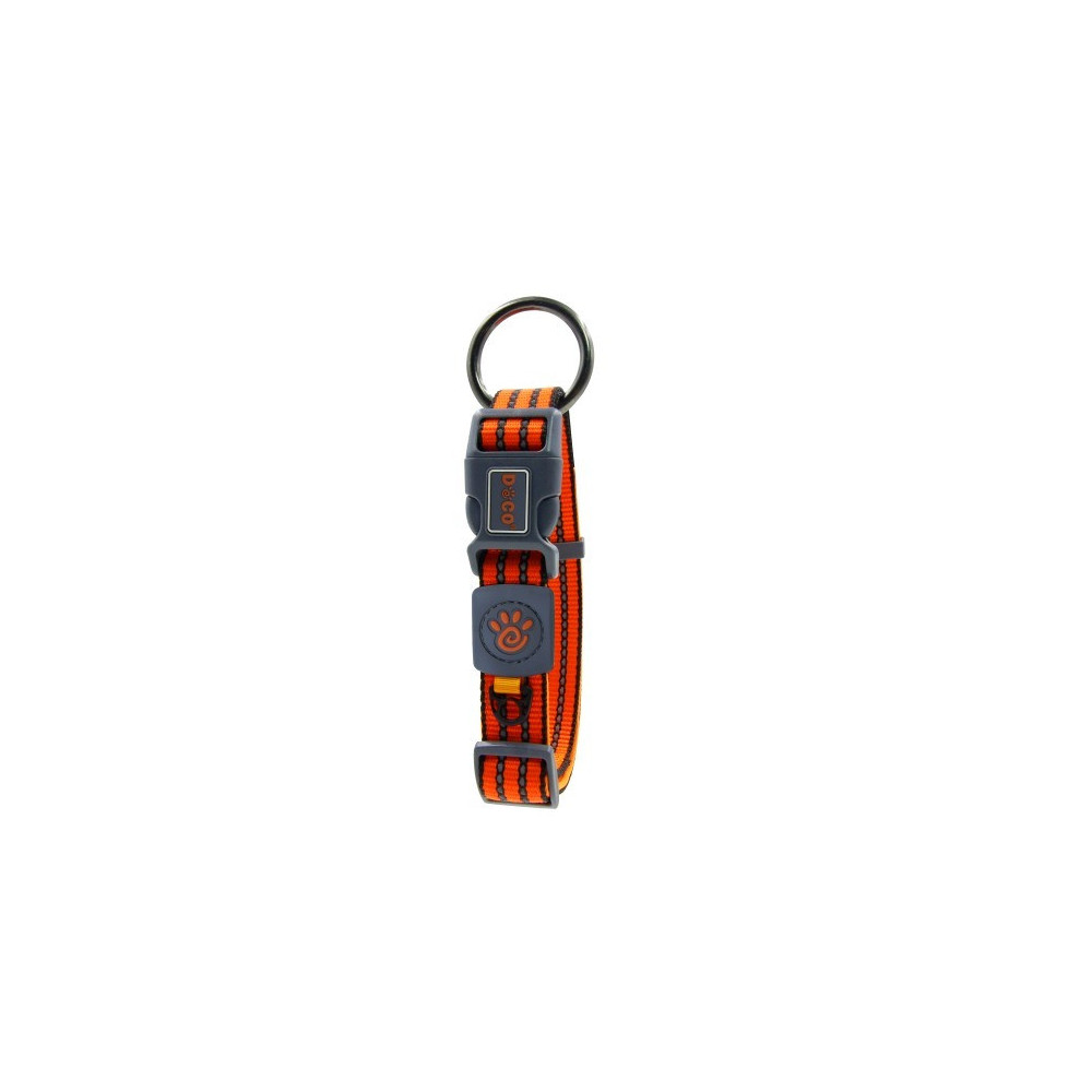 Doco Vario O Ring Collar With Reflective Stitching Colour, Orange, Large