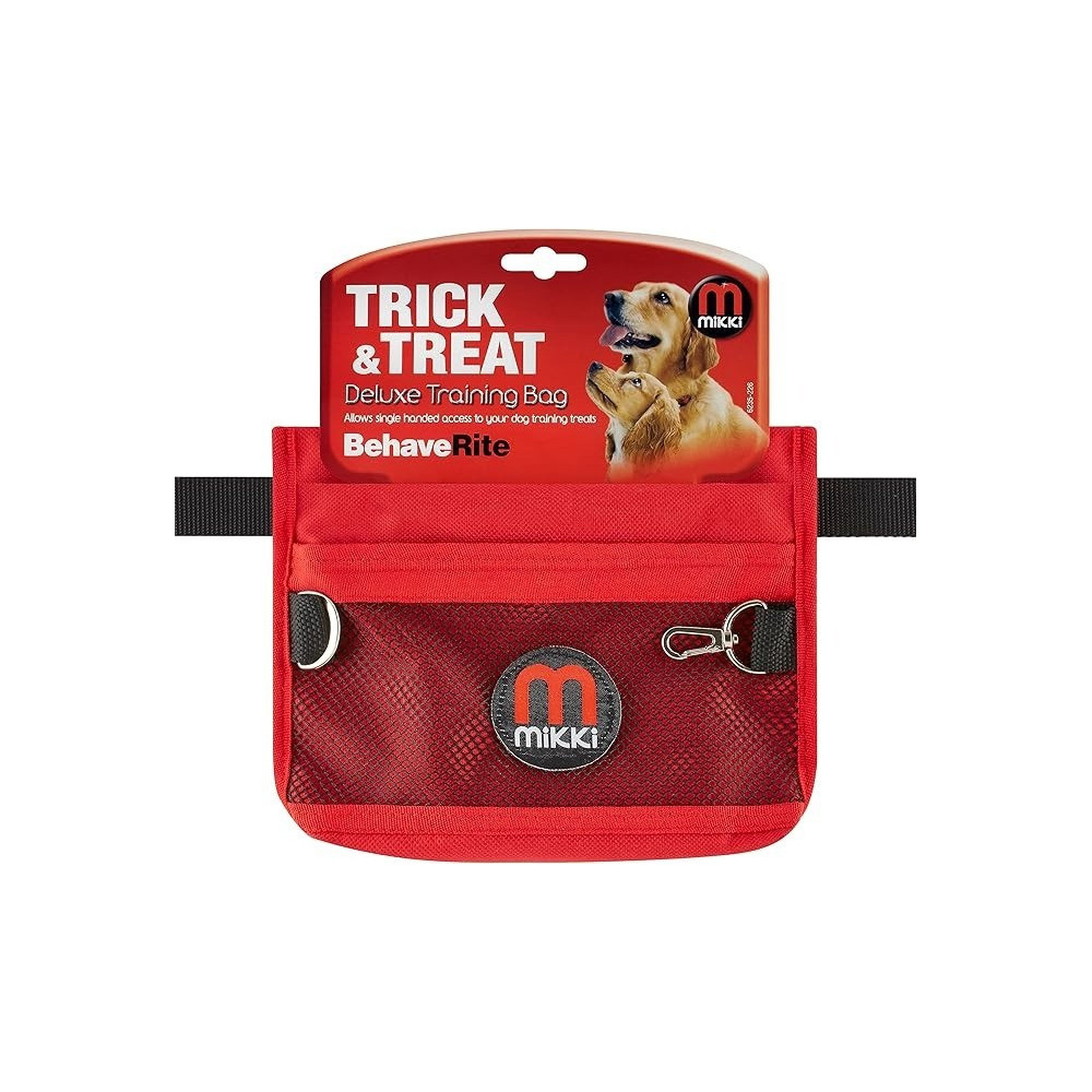 Mikki Trick And Treat Deluxe Dog Treat Bag, Red