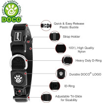 Doco Dcsn002 Signature Nylon Collar, Black, Xs, 3/8 X 8 X 12