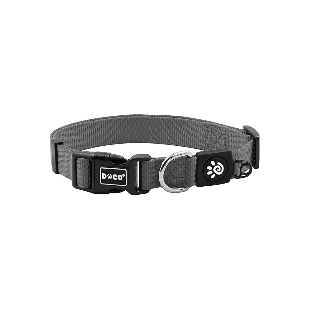 Doco Signature Nylon Collar, Dcsn002, Grey, Large, 1 X 18-27