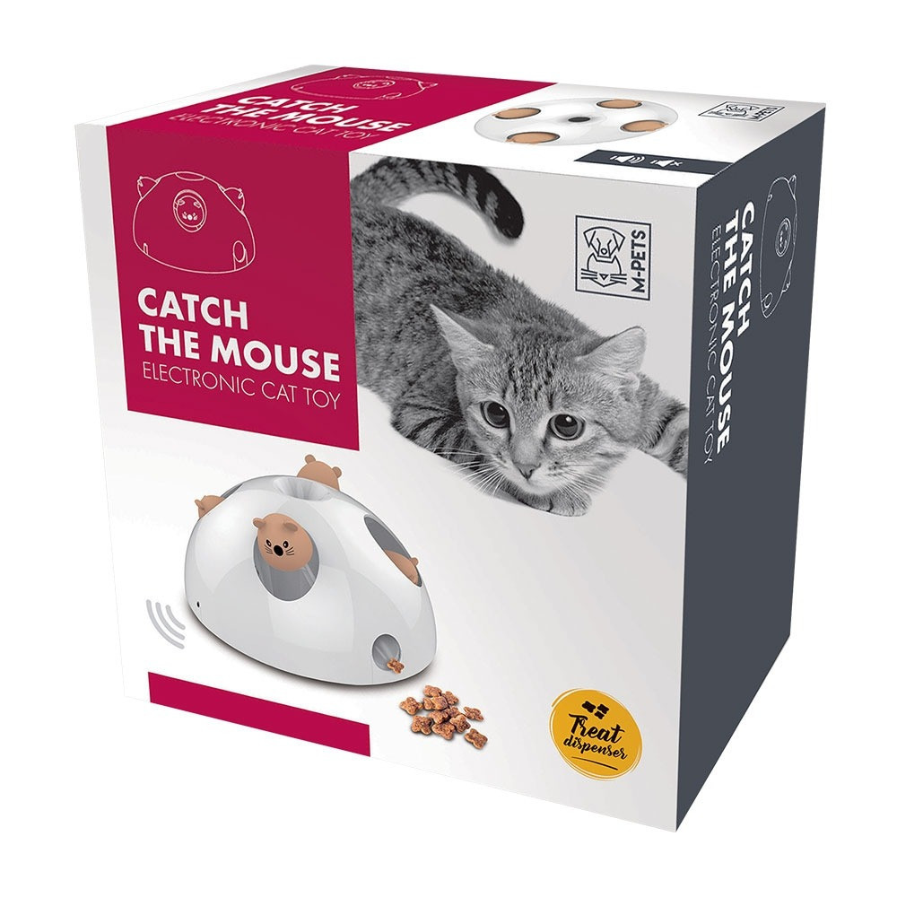 M-Pets Catch The 4 Mouse Electronic Cat Toy, White