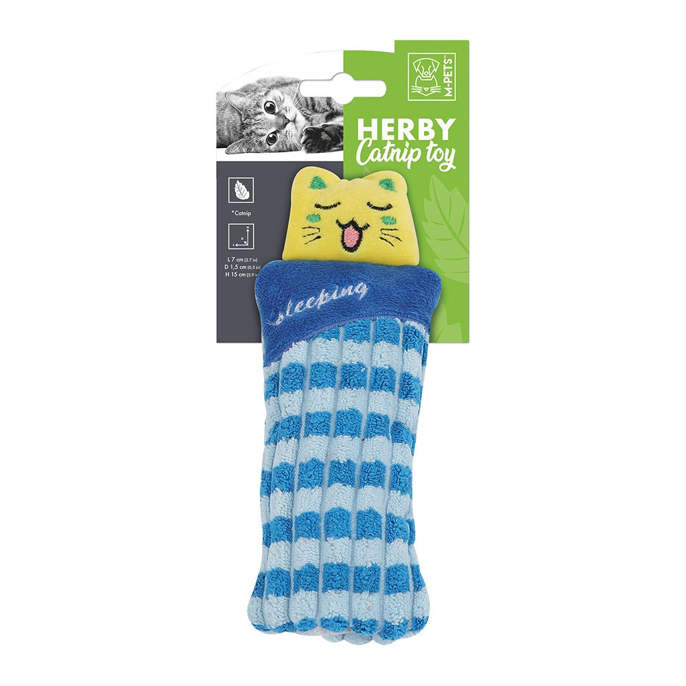 M-Pets Herby Sleeping Cat Catnip Soft Toy, Assorted Colors