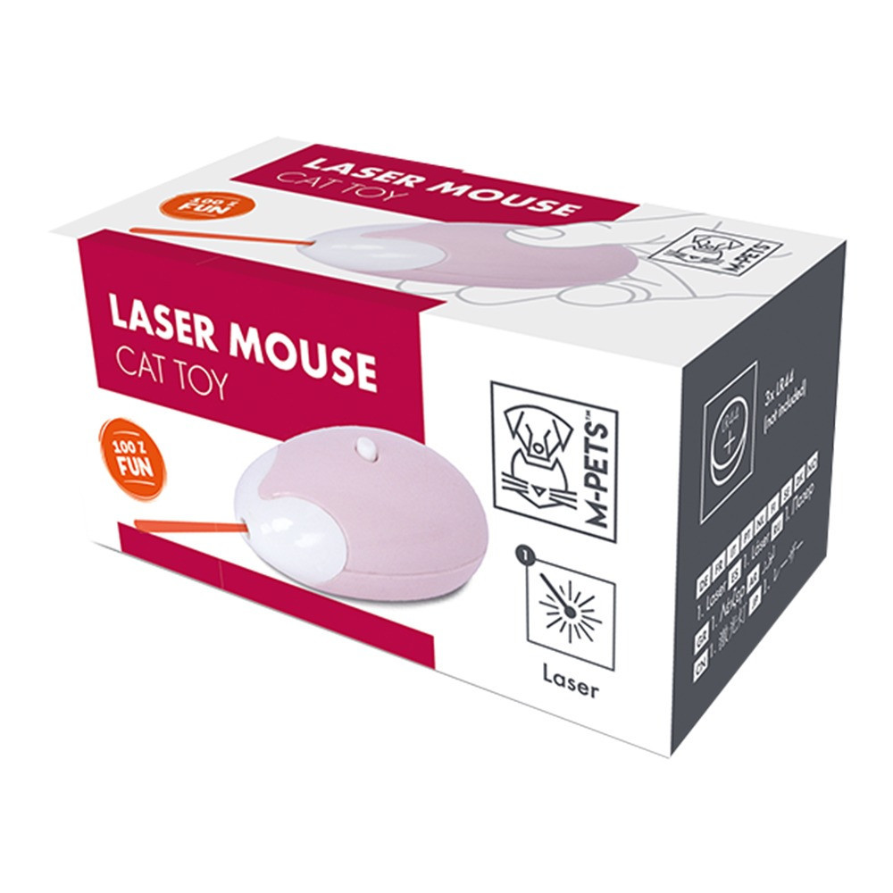 M-Pets Laser Mouse Cat Toy Is A Laser Cat Toy For Hours of Fun, Pink/White
