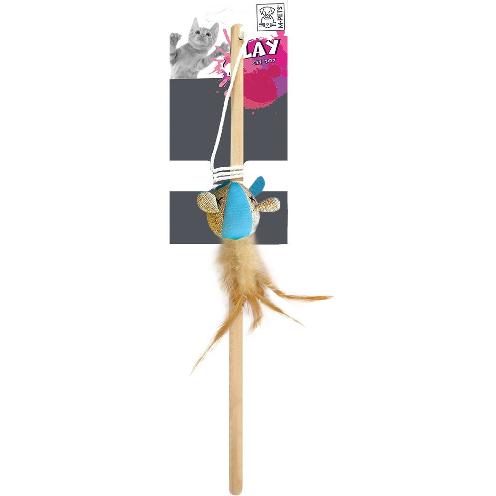 M-Pets Mouse Cat Wand, Soft Lightweight, Assorted Colors